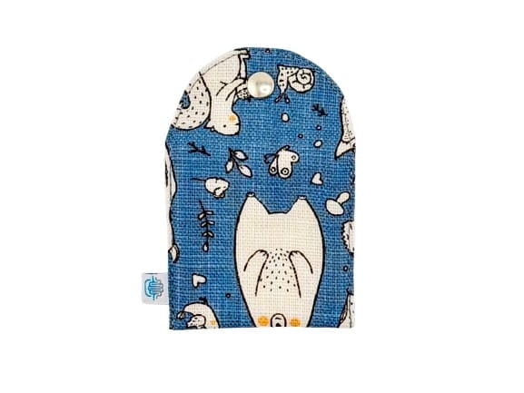 mini pochette bleu forêt