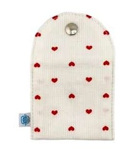 mini-pochette cœurs rouges