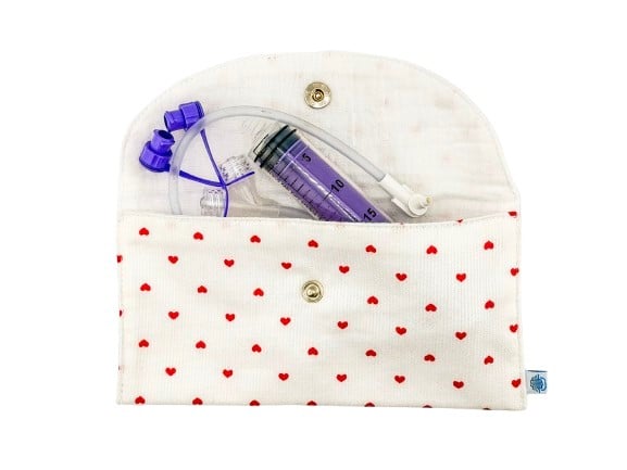 pochette prolongateur coeurs rouges